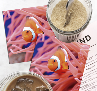 Sous verre moderne scène sous-marine de poisson clown - TenStickers