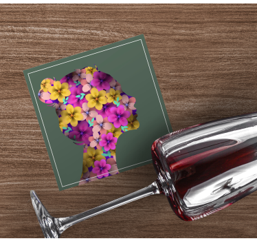 Sous verre moderne silhouette florale élégante - TenStickers