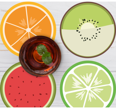 Sous verre moderne tranches de fruits d'agrumes - TenStickers