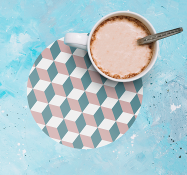 Sous verre motif de cubes géométriques - TenStickers