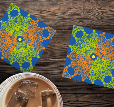 Sous verre carreaux motif de mandala coloré - TenStickers