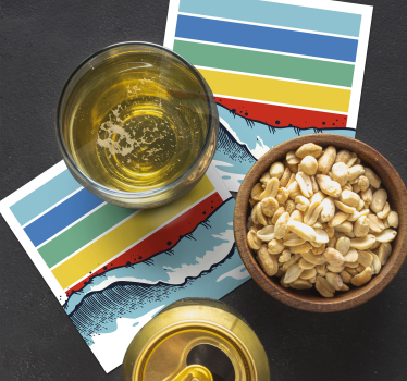 Sous verre motif de vagues colorées - TenStickers