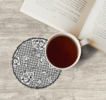 Sous verre motif floral vichy - TenStickers
