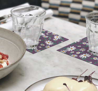 Sous verre motif floral violet - TenStickers