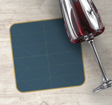 Sous verre motif géométrique avec bord doré - TenStickers