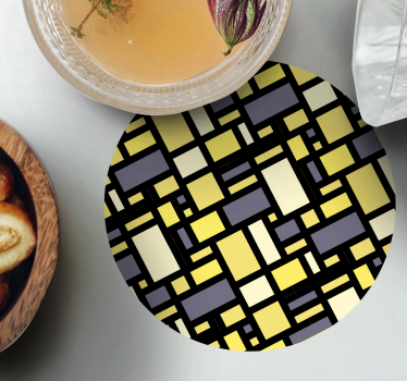 Sous verre motif géométrique jaune et gris - TenStickers