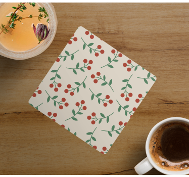 Sous verre motifs de branches de baies - TenStickers