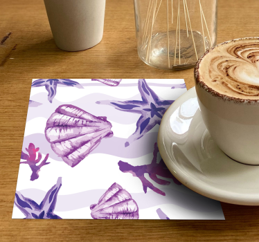 Sous verre motifs de coquillages côtiers - TenStickers