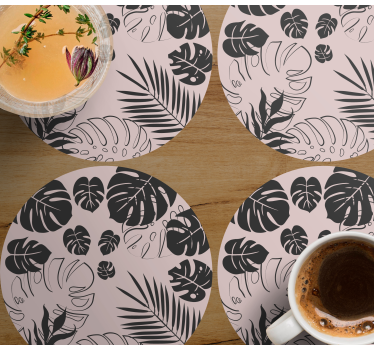 Sous verre motifs de feuilles de monstera - TenStickers