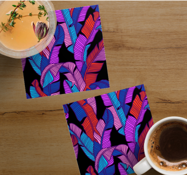 Sous verre motifs de feuilles vibrants - TenStickers
