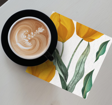 Sous verre motifs de tulipes jaunes - TenStickers