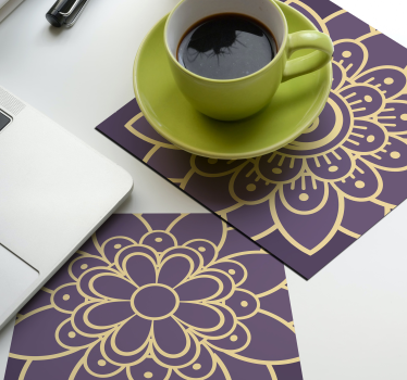 Sous verre motifs floraux dorés - TenStickers