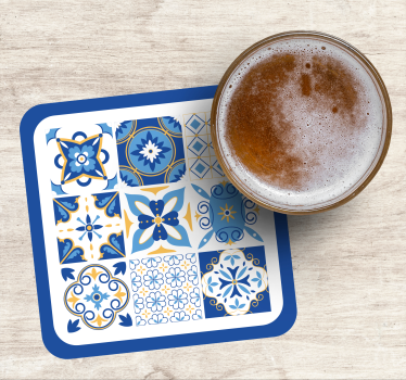 Sous verre motifs géométriques bleus - TenStickers