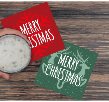 Sous verre noël motifs verts et rouges - TenStickers