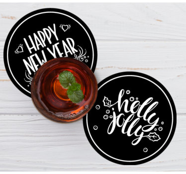 Sous verre noël salutations saisonnières joyeuses - TenStickers