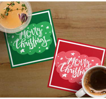 Sous verre noël typographie festive joyeuse - TenStickers