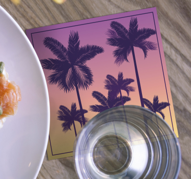 Sous verre palmiers en silhouette - TenStickers