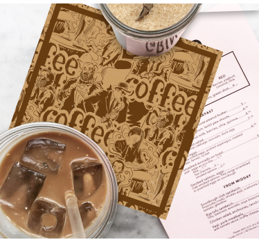 Sous verre personnages de café vintage - TenStickers