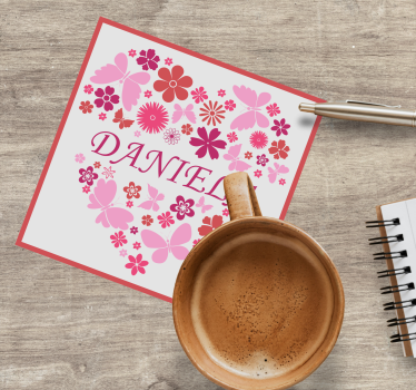 Sous verre personnalisable arrangement floral coeur - TenStickers