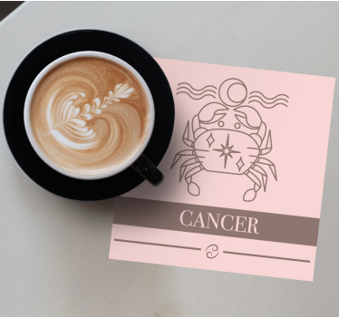 Sous verre personnalisable cancer symbole zodiacal - TenStickers