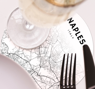 Sous verre personnalisable carte de naples outline - TenStickers