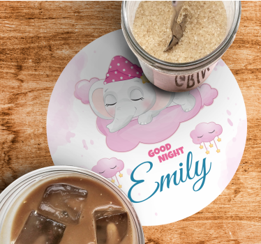 Sous verre personnalisable Élément éléphant endormi - TenStickers