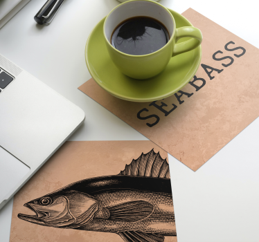 Sous verre personnalisable illustration art seabass - TenStickers