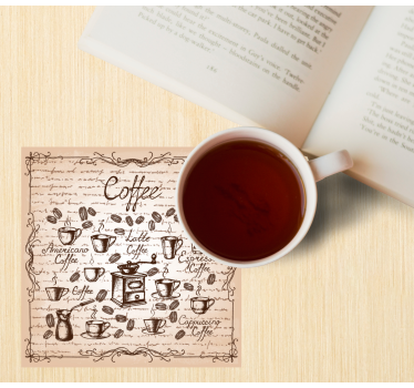 Sous verre personnalisable illustration des types de café - TenStickers