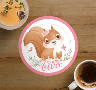 Sous verre personnalisable illustration écureuil mignon - TenStickers