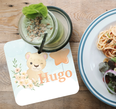 Sous verre personnalisable lion fantaisiste avec étoile - TenStickers