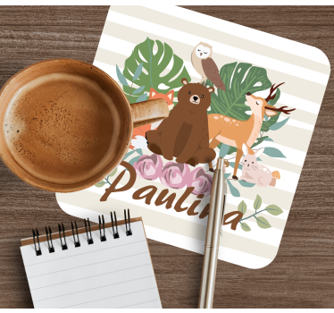 Sous verre personnalisable rassemblement d'animaux mignons - TenStickers