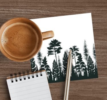Sous verre silhouette de grands pins - TenStickers