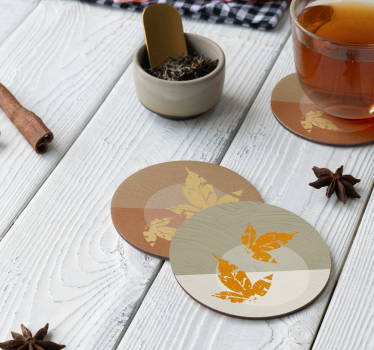 Sous verre moderne superpositions de motifs de feuilles - TenStickers