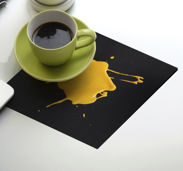 Sous verre texture éclaboussure jaune - TenStickers