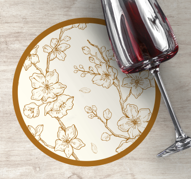 Sous verre vintage bois gravé floral - TenStickers