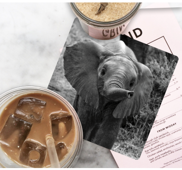 Sous verre vintage éléphant bébé adorable - TenStickers