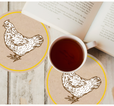 Sous verre vintage motif poule charmante - TenStickers