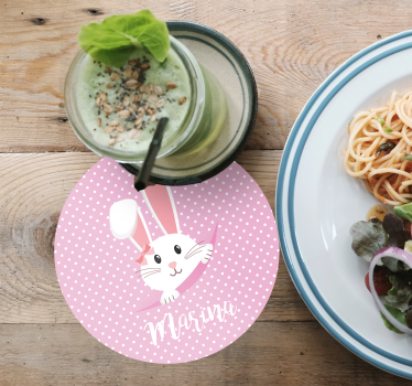 Sous verre vintage personnage de lapin avec nœud - TenStickers