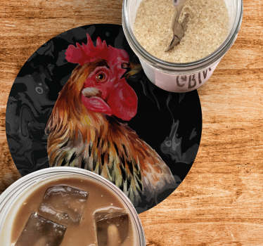 Sous verre vintage portrait de coq réaliste - TenStickers