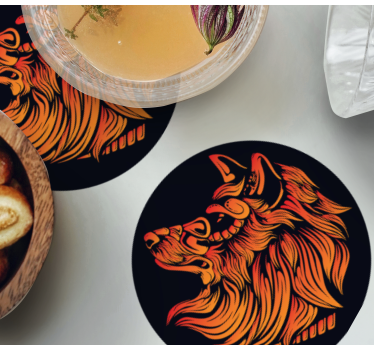 Sous verre vintage profil de loup féroce - TenStickers