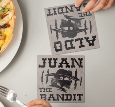 Sous verre vintage silhouette de juan bandit - TenStickers