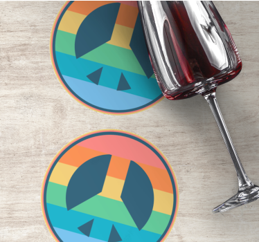 Sous verre vintage symbole de paix rétro - TenStickers