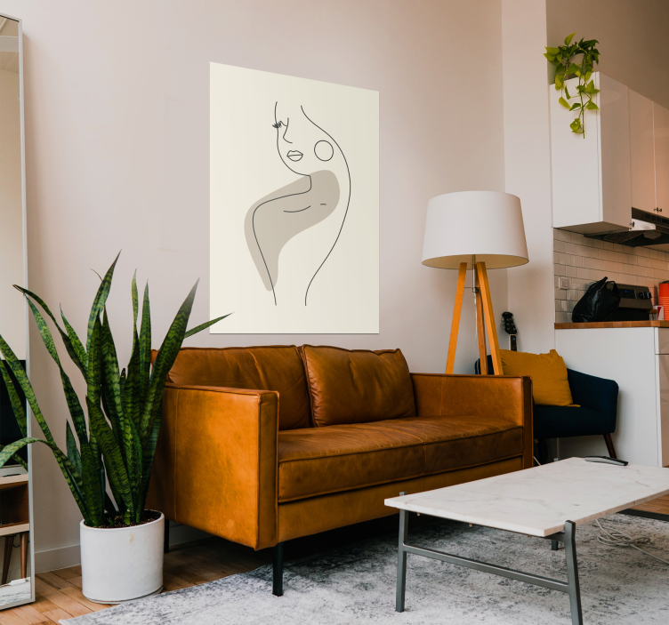 Poster profil lignes art abstrait - TenStickers