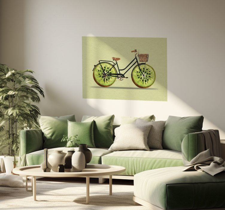 Poster mural dessin vélo kiwi - TenStickers