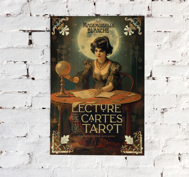 Poster vintage lecture de tarot - TenStickers