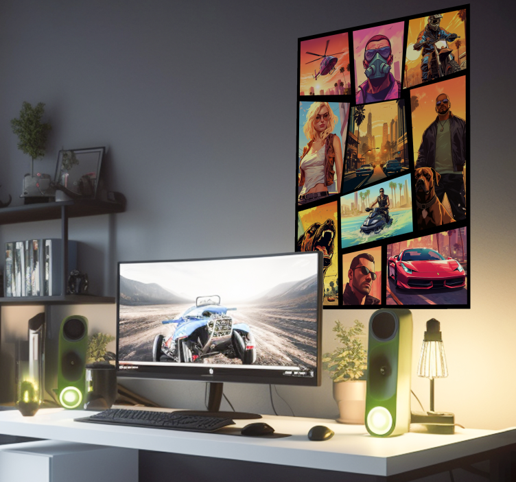 Poster chambre ado aventure collage jeu vidéo - TenStickers