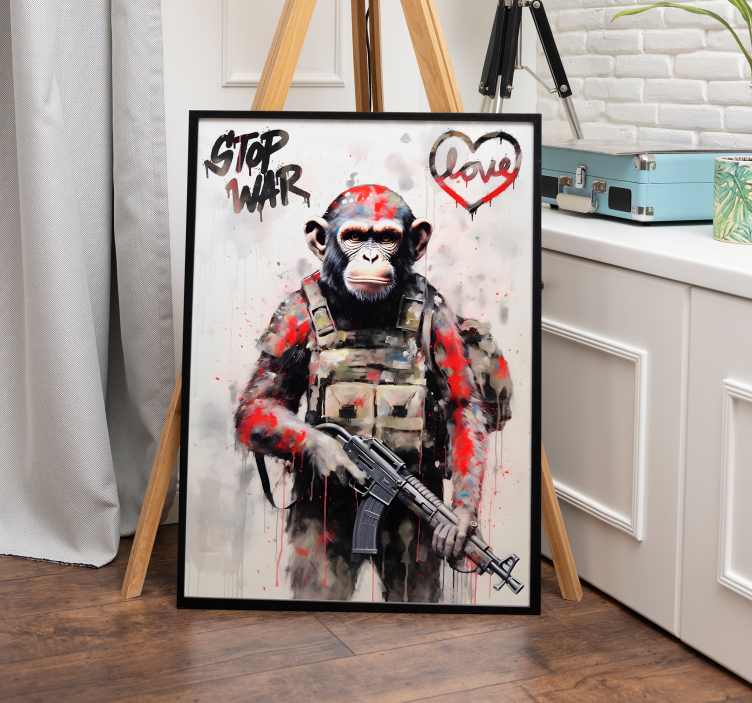 Poster d'art singe soldat - TenStickers