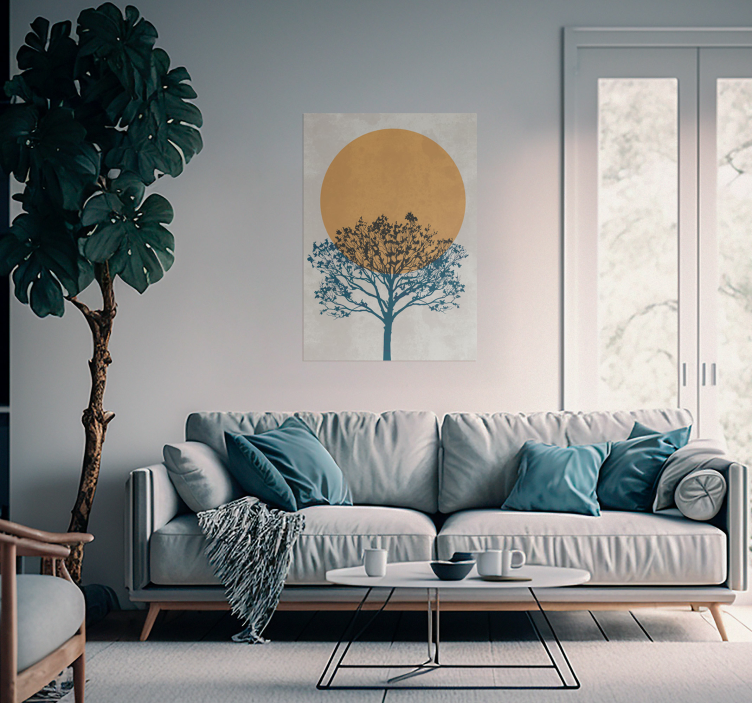 Poster lever de soleil avec un arbre - TenStickers