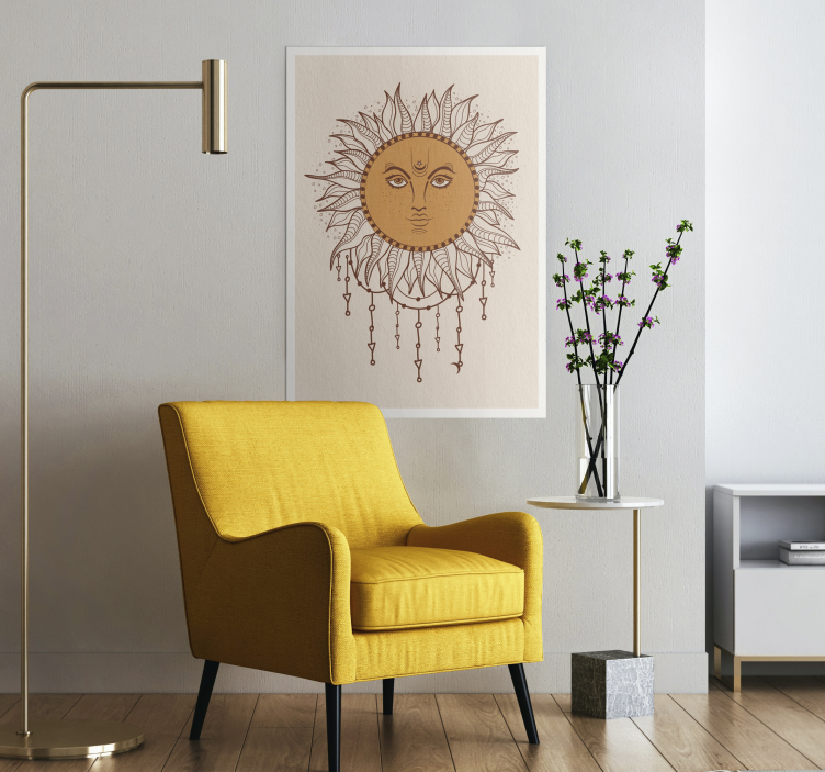 Poster motif soleil style boho - TenStickers