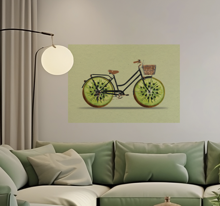 Poster mural dessin vélo kiwi - TenStickers